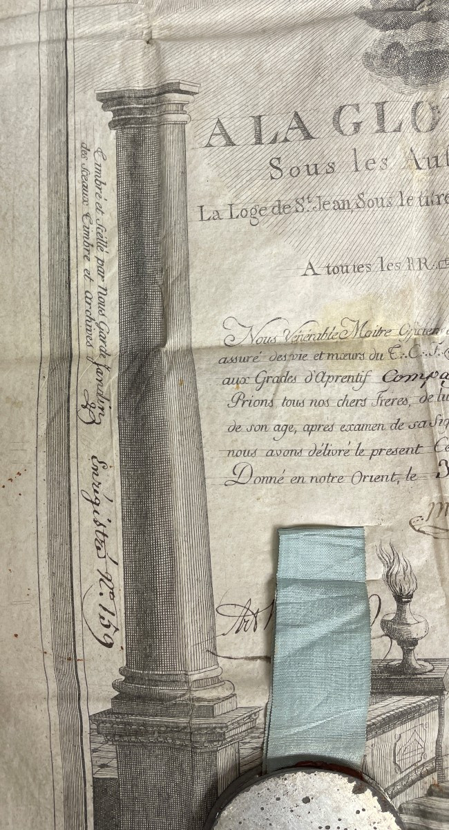 Diplôme maçonnique 1804 - Lyon Loge Saint Jean -photo-4