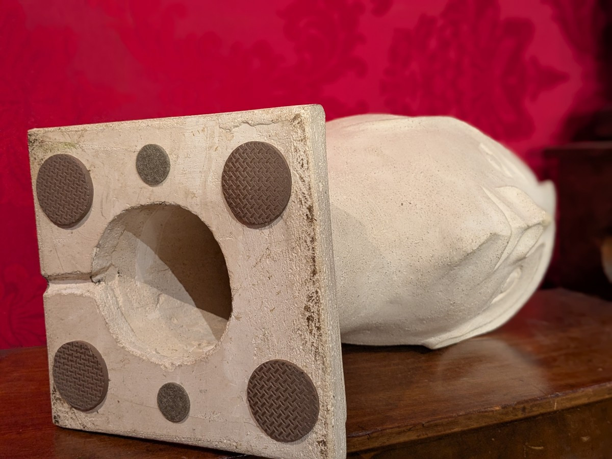 Vintage 1950s Face, Reconstituted Stone -photo-8