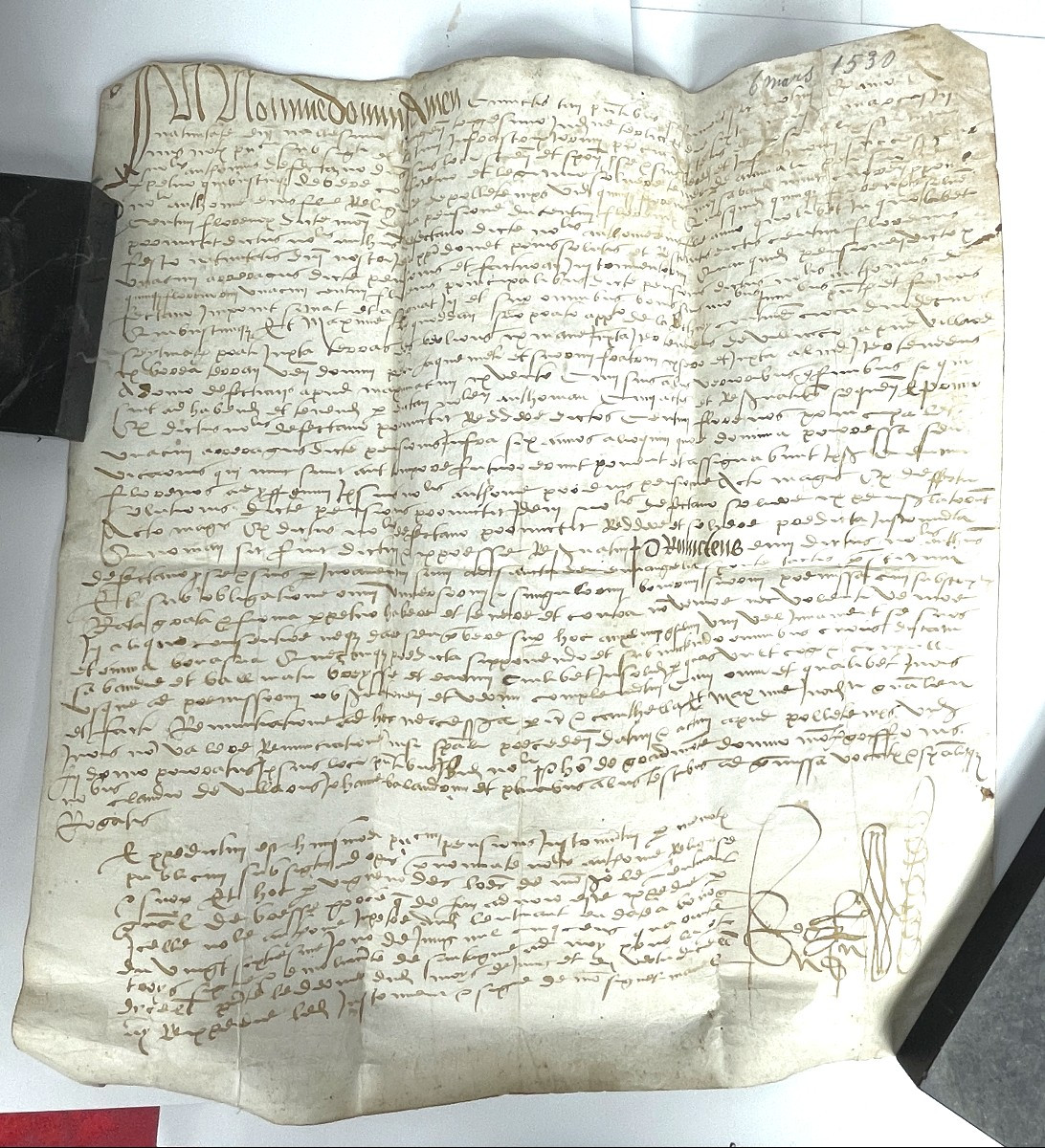 1530 - dot monastique, chartreuse de Poleteins , 2 parchemins Bourg en Bresse 