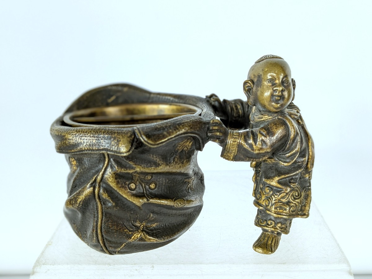 Pyrogène à motif de chinois - bronze seconde moitié XIXe-photo-2
