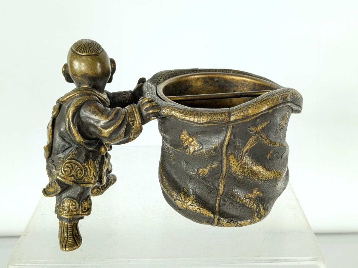 Pyrogène à motif de chinois - bronze seconde moitié XIXe-photo-4