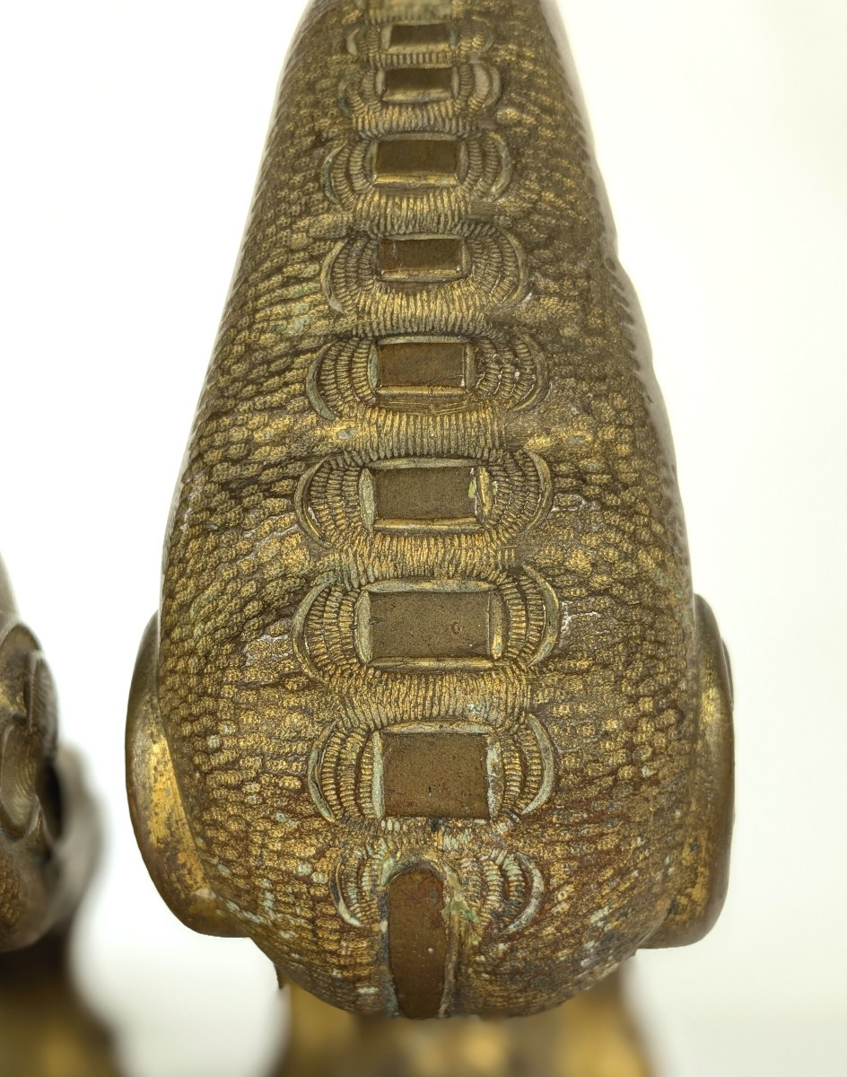Paire de chimères néo gothiques  - bronze circa 1850-80-photo-2