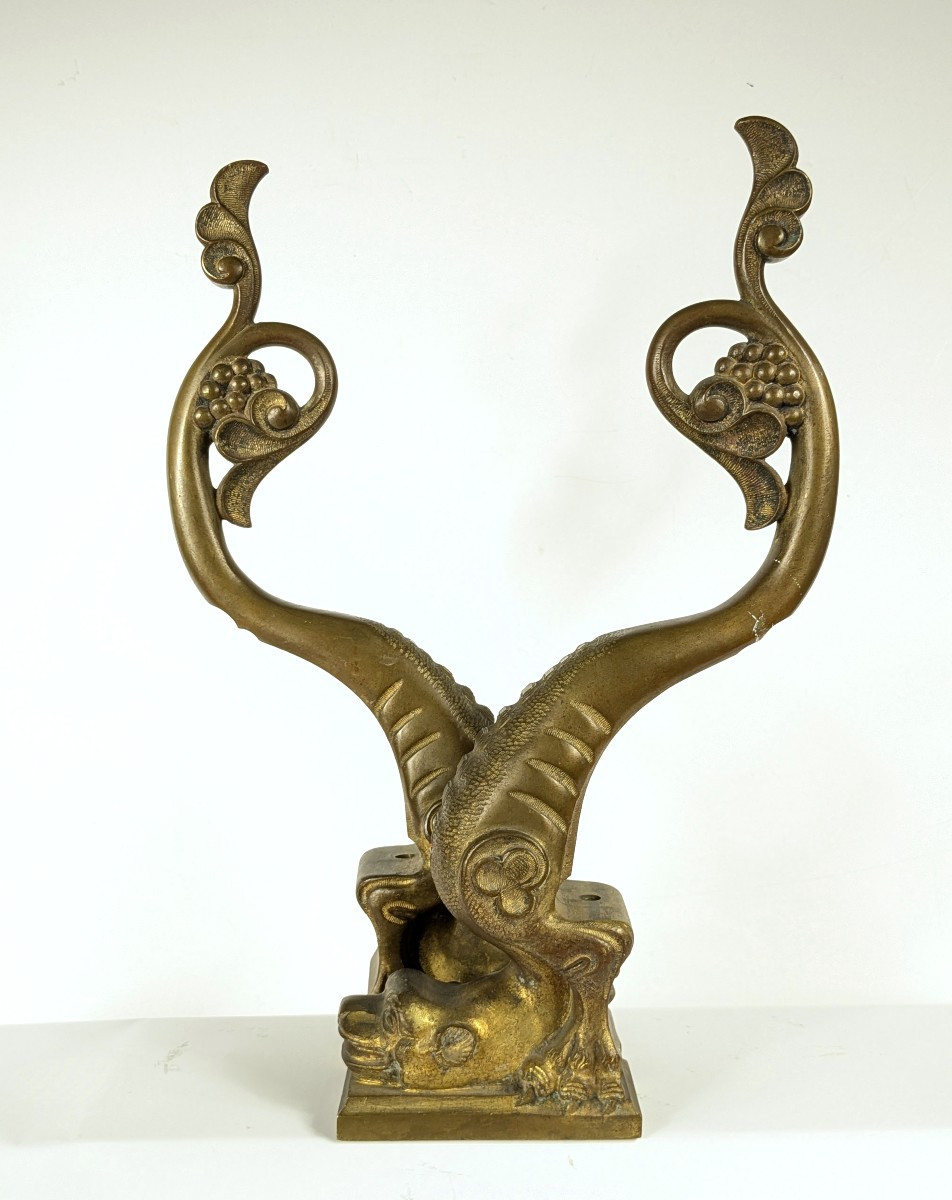 Paire de chimères néo gothiques  - bronze circa 1850-80-photo-3