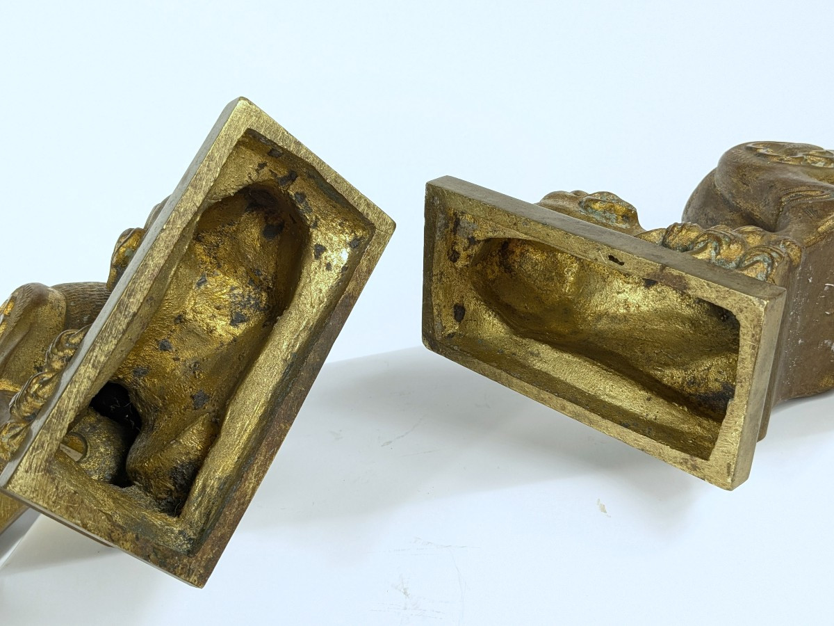Paire de chimères néo gothiques  - bronze circa 1850-80-photo-7
