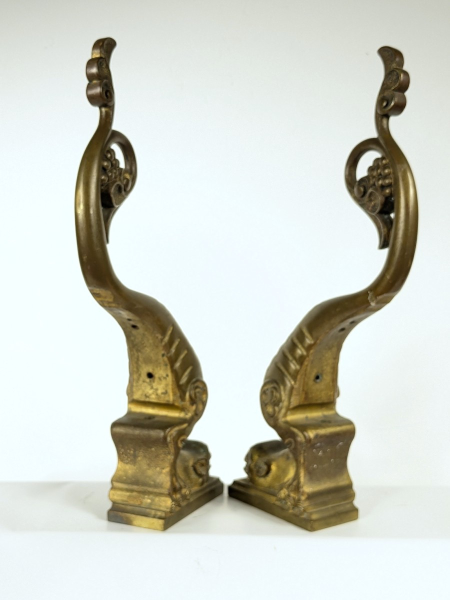 Paire de chimères néo gothiques  - bronze circa 1850-80-photo-4