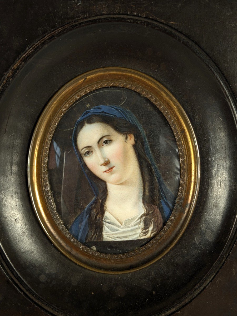 The Virgin Mary - Miniature Dated 1823-photo-2