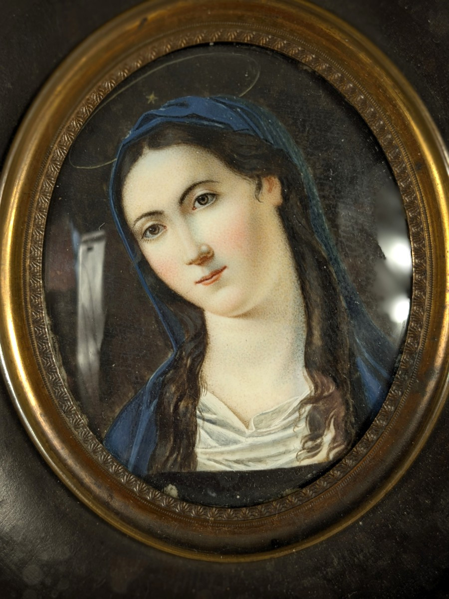 The Virgin Mary - Miniature Dated 1823-photo-3