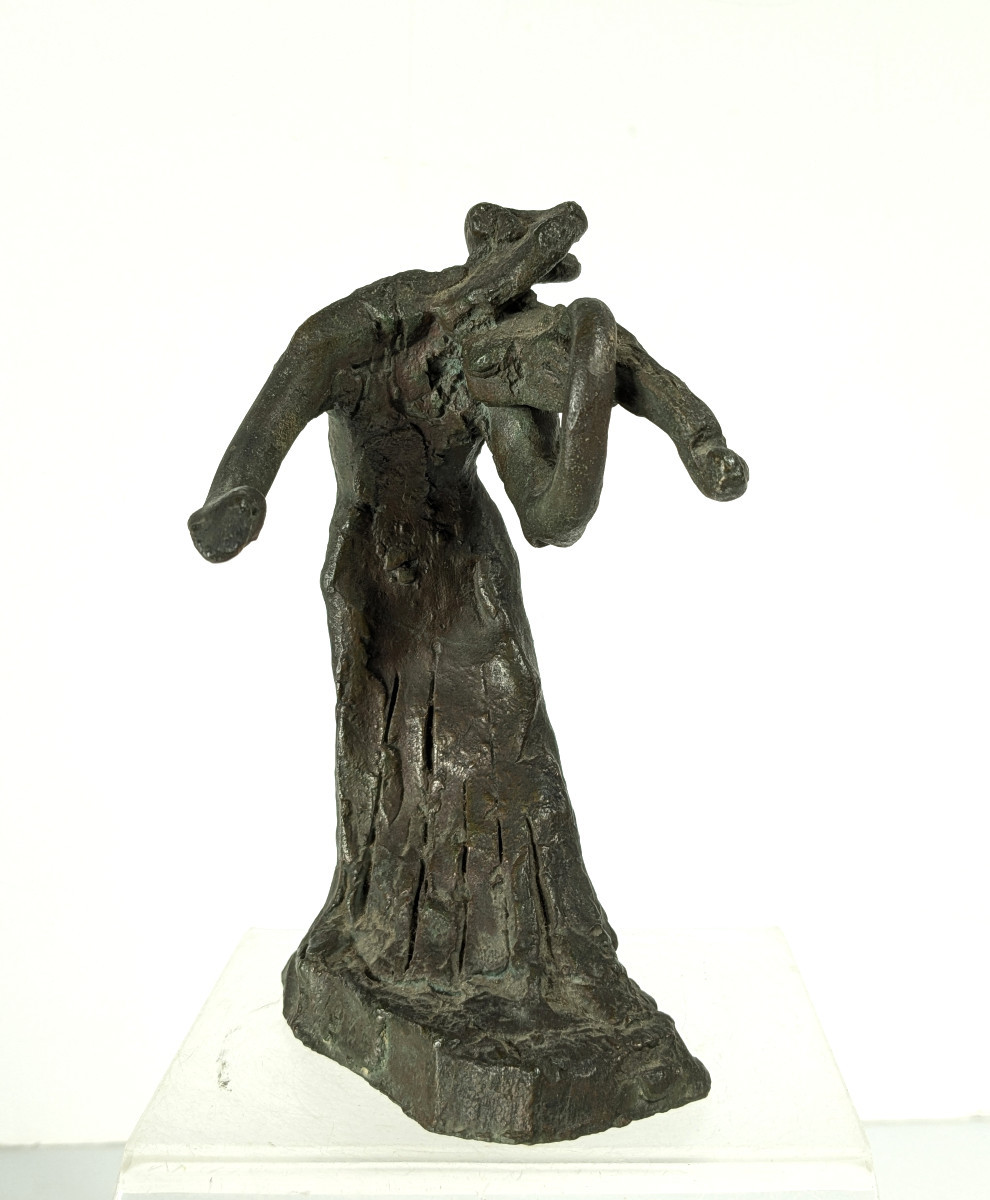La violoniste - petit bronze circa 1960 - #509-photo-4