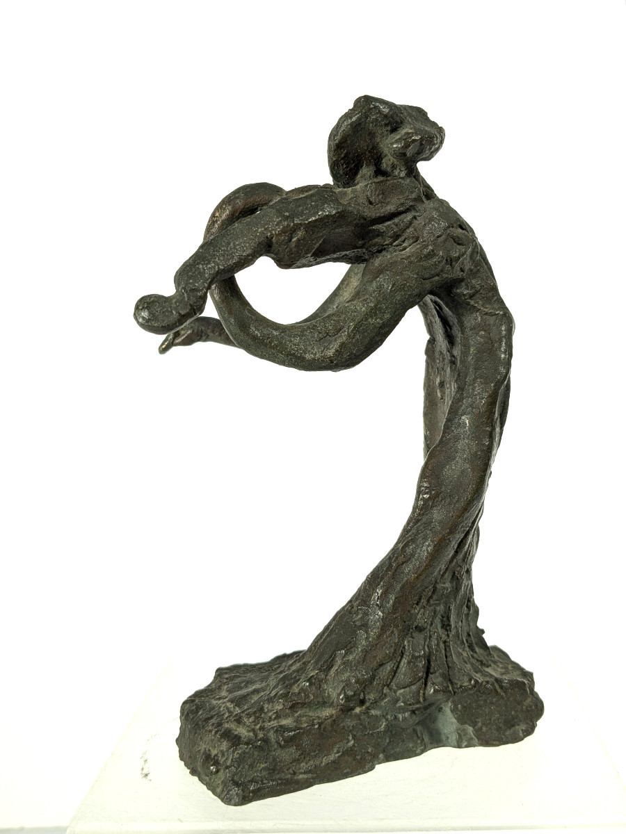 La violoniste - petit bronze circa 1960 - #509-photo-2