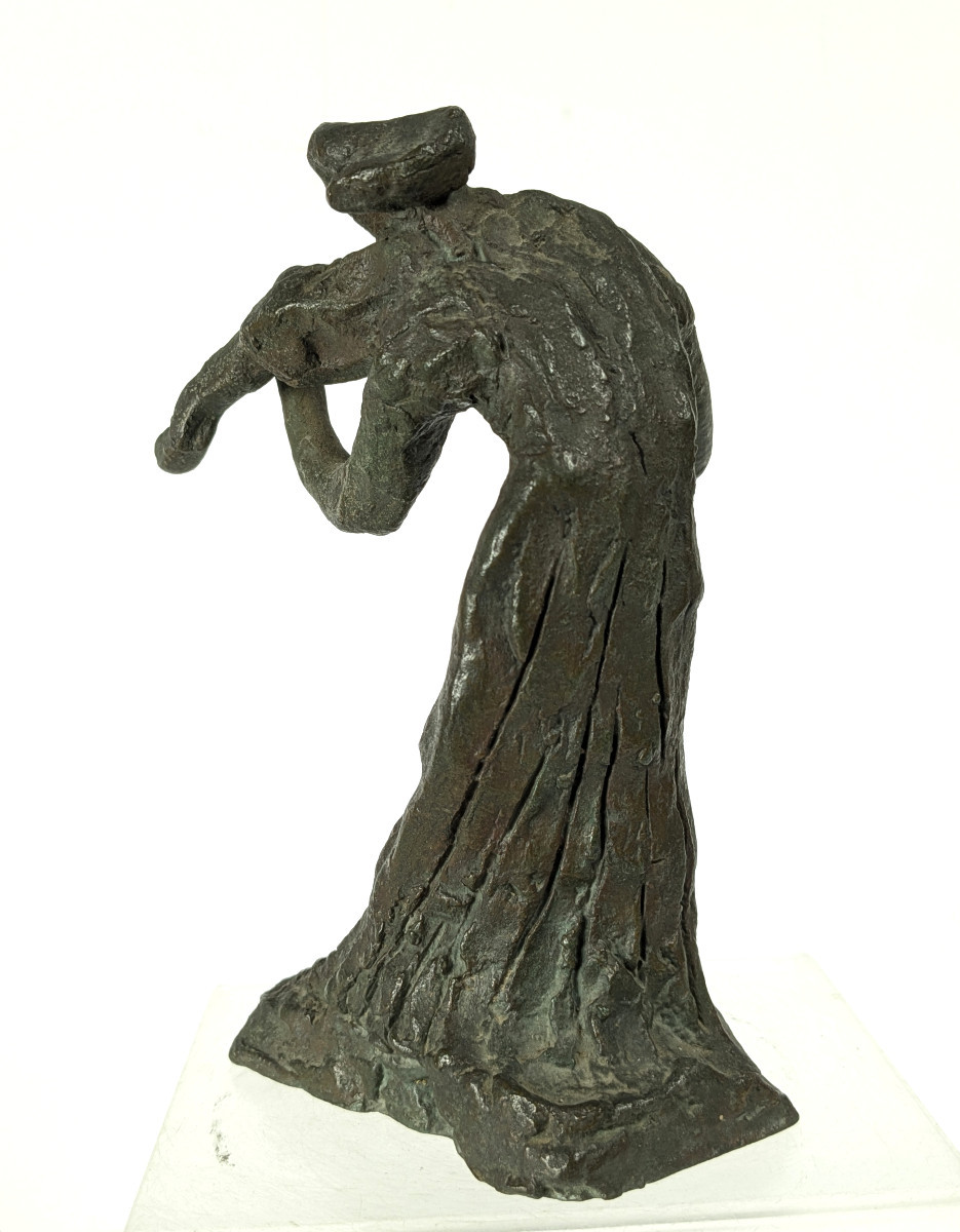 La violoniste - petit bronze circa 1960 - #509-photo-3