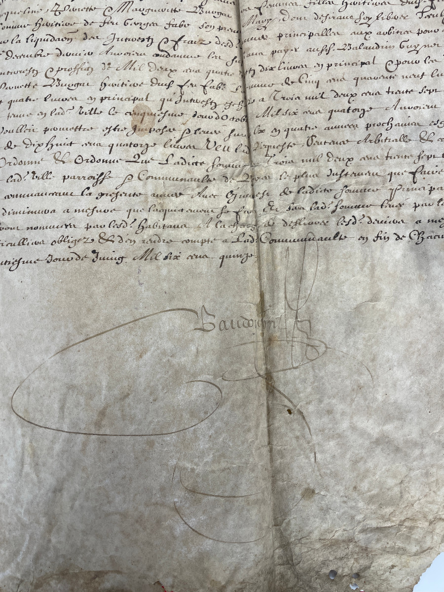 1675 - Bresse - Order Of The King's Council - Exemption From War Tax - Parchment-photo-1