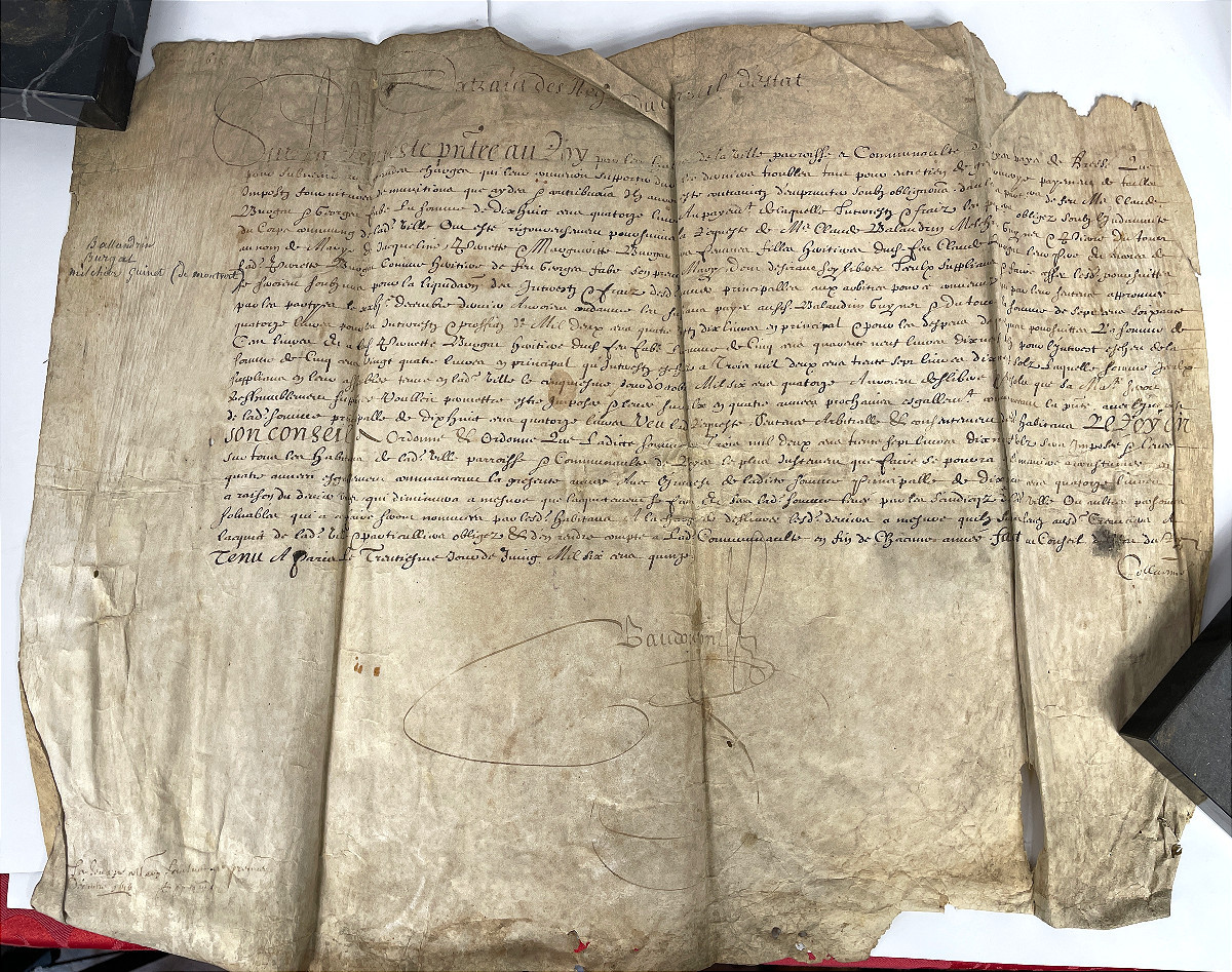 1675 - Bresse - Order Of The King's Council - Exemption From War Tax - Parchment