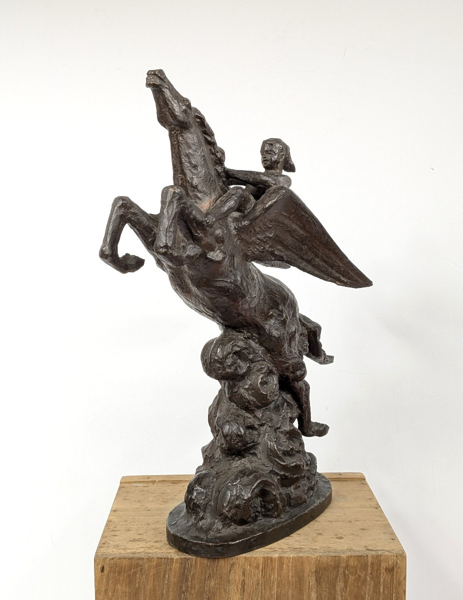 Pégase monté par Bellérophon. Bronze 1920-40 #878-photo-4