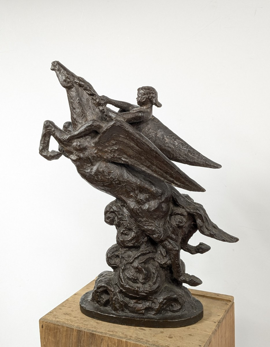 Pégase monté par Bellérophon. Bronze 1920-40 #878-photo-7