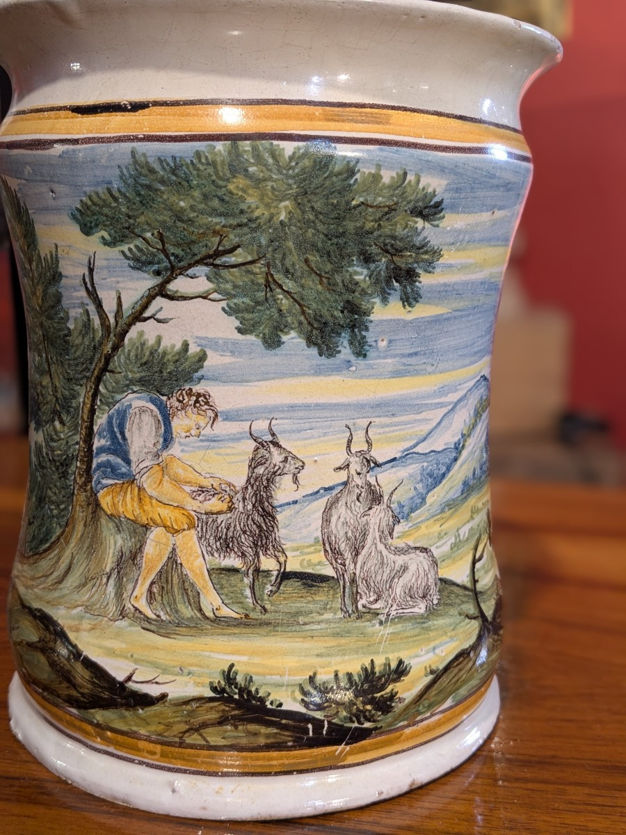 Earthenware Pot, Italy 18th Century. Castelli?-photo-2