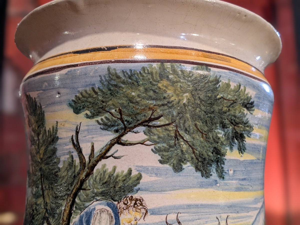 Earthenware Pot, Italy 18th Century. Castelli?-photo-2