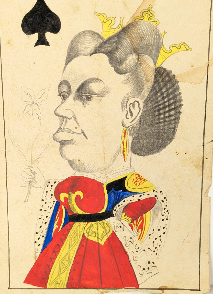 The Queen Of Spades - In The Style Of Lewis Carroll - Caricature Circa 1960 - -photo-2