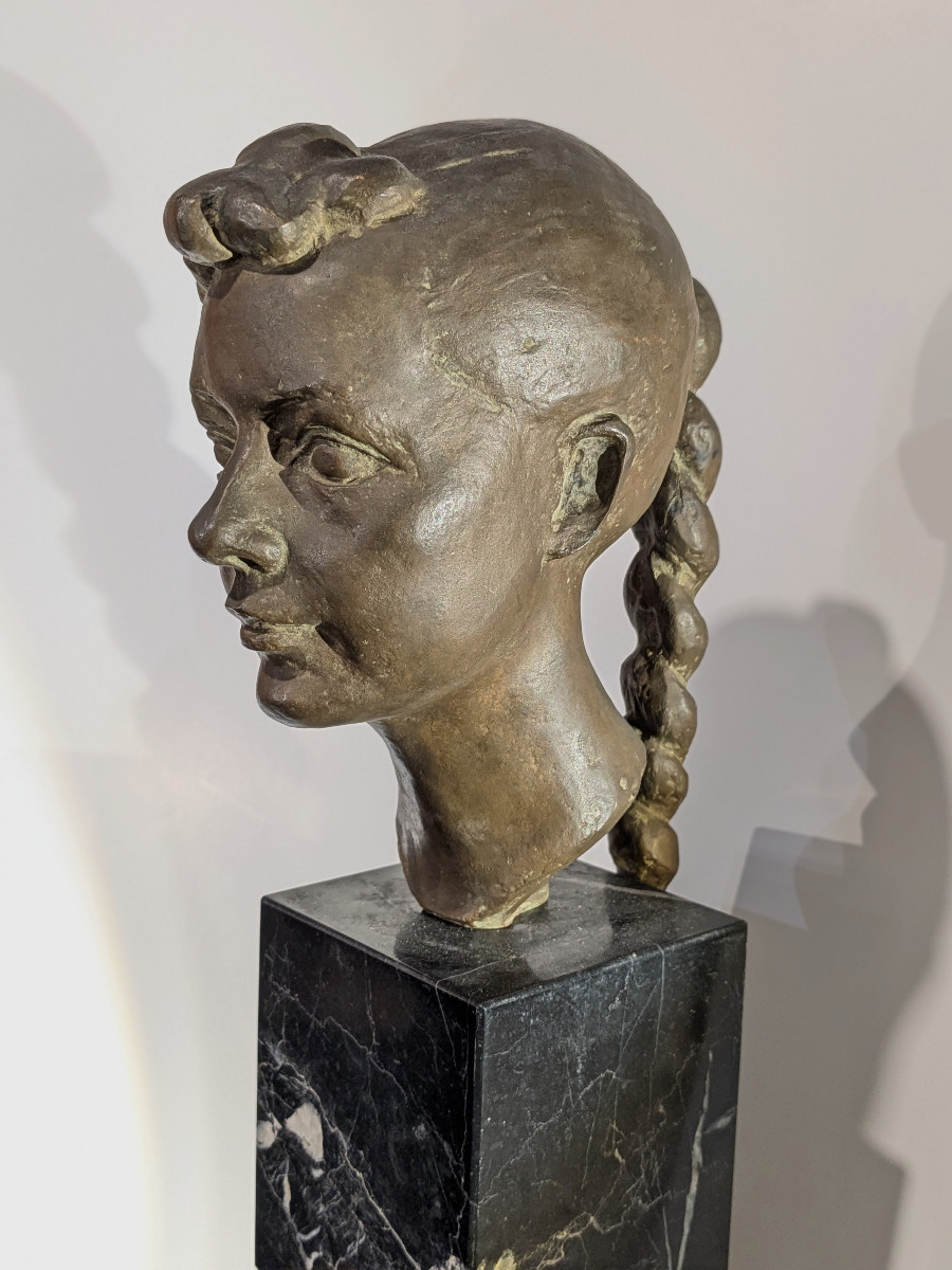 Jeune fille à la natte - bronze circa 1945-50 #757-photo-2