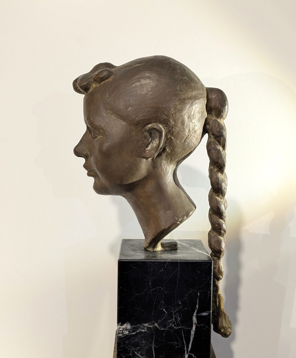 Jeune fille à la natte - bronze circa 1945-50 #757-photo-5
