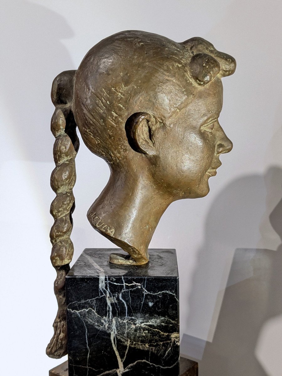 Jeune fille à la natte - bronze circa 1945-50 #757-photo-8