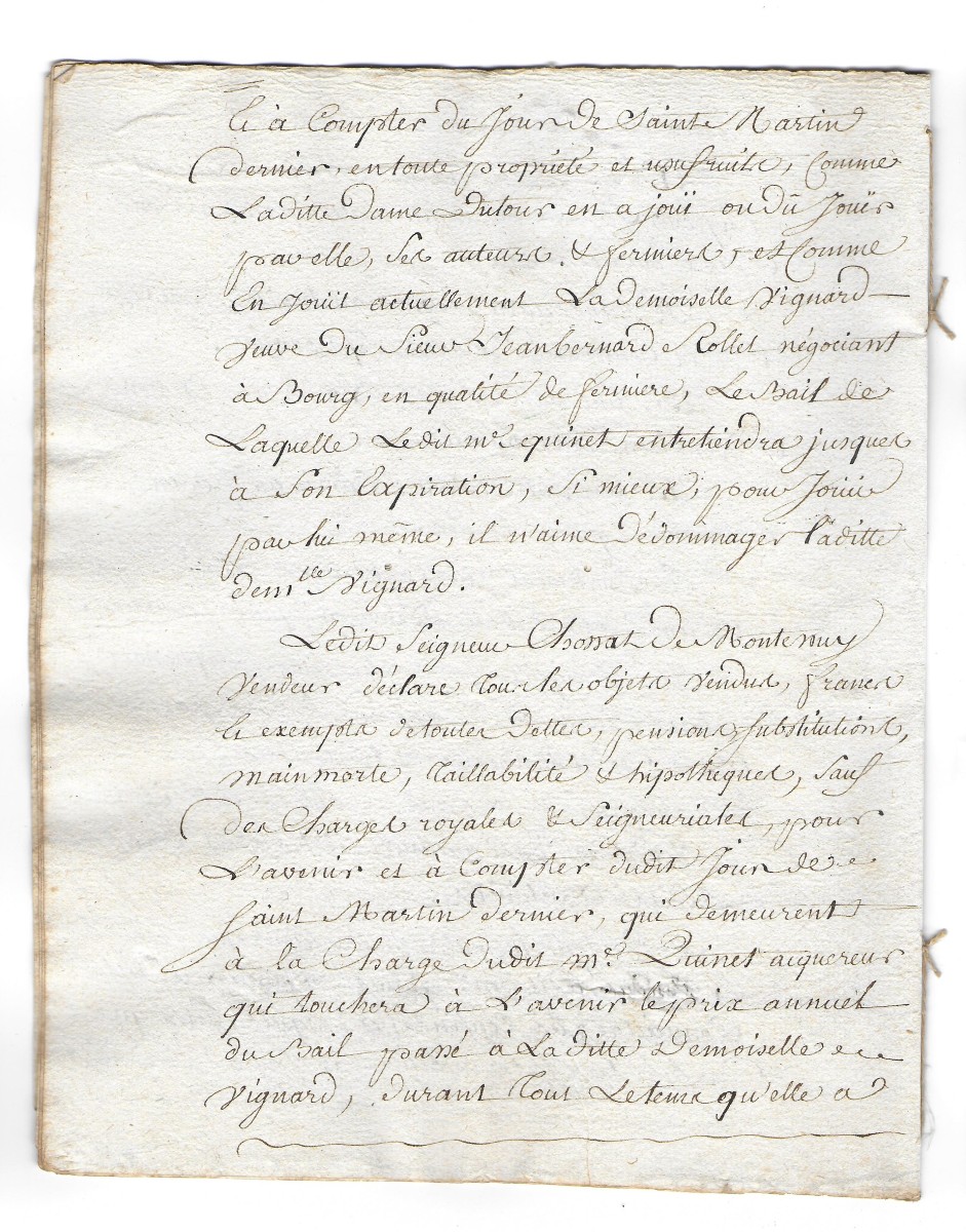 Bourg-en-bresse, 1776. Chevalier Chossat De Montessuy-vente -photo-3