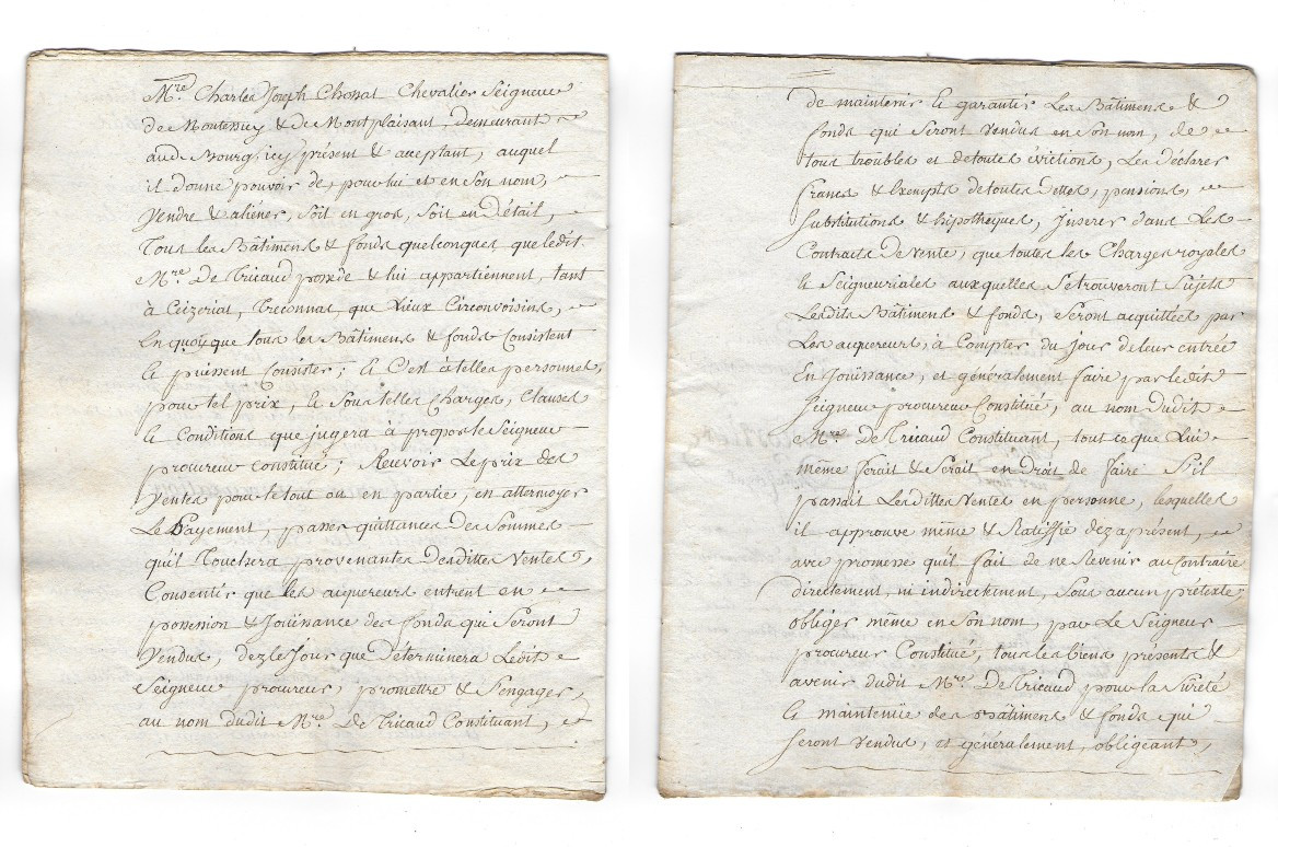 Bourg-en-bresse, 1776. Chevalier Chossat De Montessuy-vente -photo-6