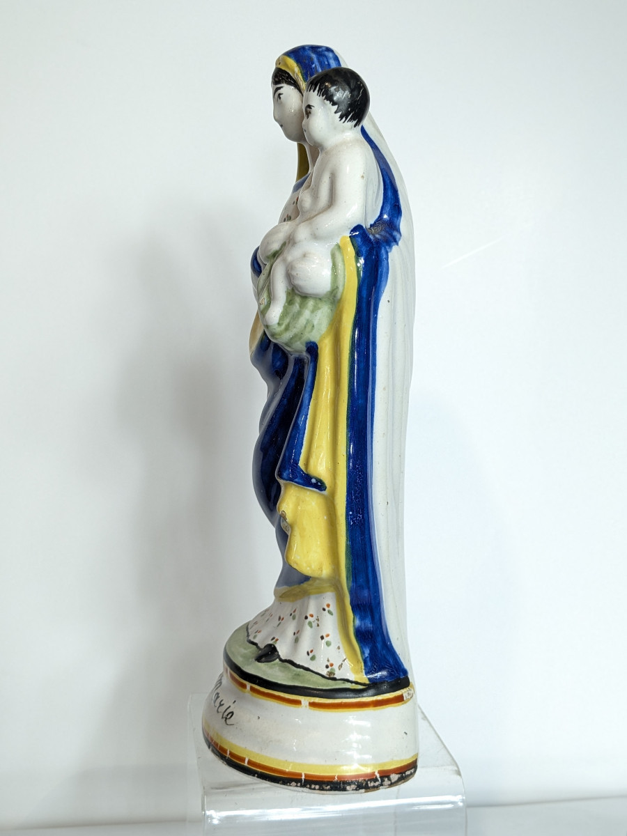 Vierge en terre vernissée circa 1830-50-photo-4