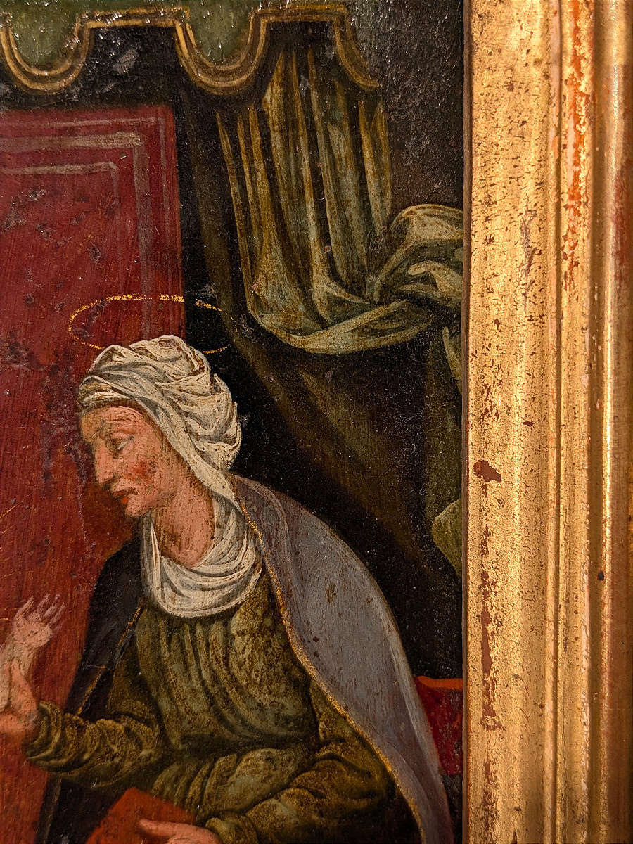 Saint Anne, The Virgin And Jesus - Oil On Copper, Circa 1580 / 1630 - German School.-photo-5