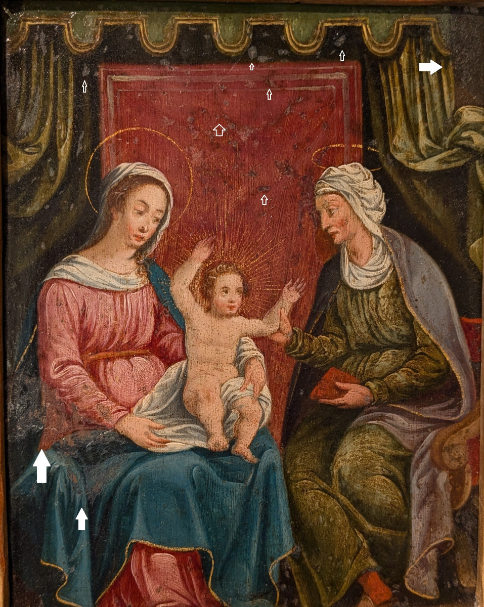 Saint Anne, The Virgin And Jesus - Oil On Copper, Circa 1580 / 1630 - German School.-photo-8