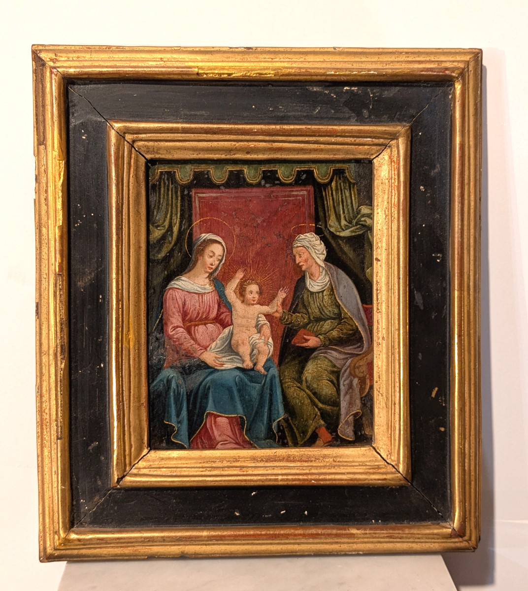 Saint Anne, The Virgin And Jesus - Oil On Copper, Circa 1580 / 1630 - German School.