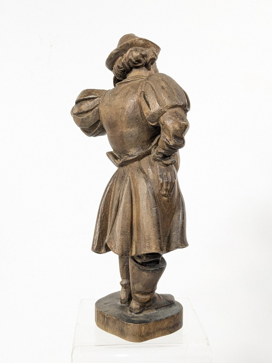 The Beer Drinker. Carved Wood, 1920/30, German Work -photo-2