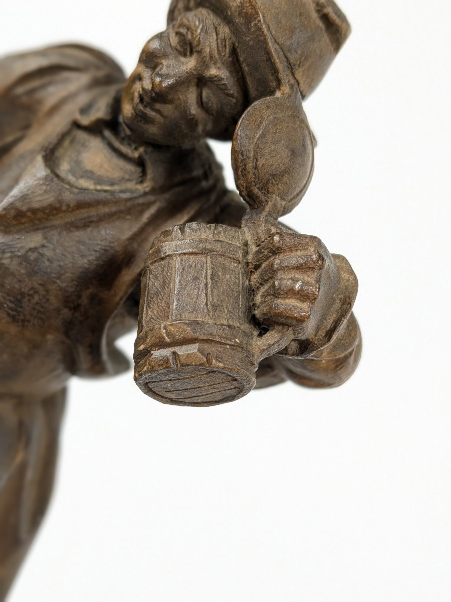 The Beer Drinker. Carved Wood, 1920/30, German Work -photo-6