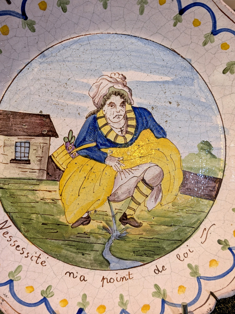 Humorous Plate "necessity Knows No Law" - Circa 1900-photo-2