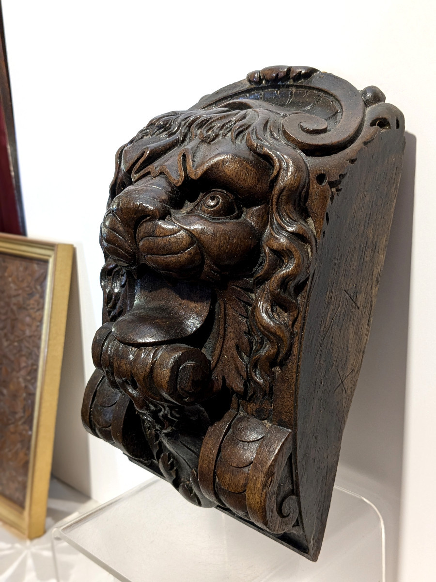 Lion's Head Mascaron - 19th Century In The Style Of The 17th Century -photo-2