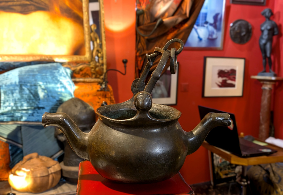 Verseuse en bronze, dans le style du XIIIe siècle - vers 1900-photo-1