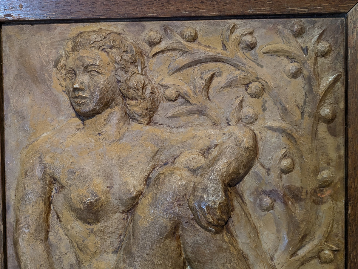 Seated Nude 1950 - Plaster Relief - #935-photo-5