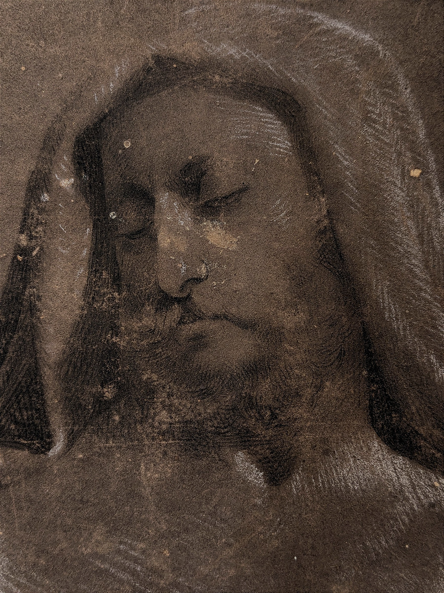 Christ - Drawing, German School, Mid-19th Century -photo-4