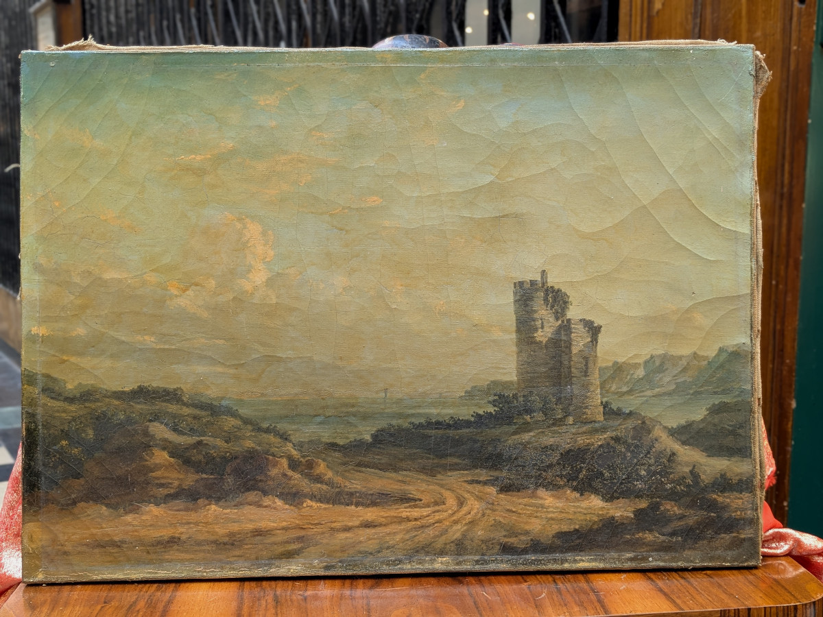 View Of The Two Lighthouses Of Le Touquet La Canche - Oil Painting From The 1850s-60s-photo-6