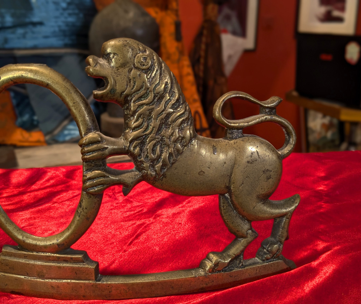 Paie de lions affrontés - applique bronze du XVIIIeme siècle - Angleterre ?-photo-4