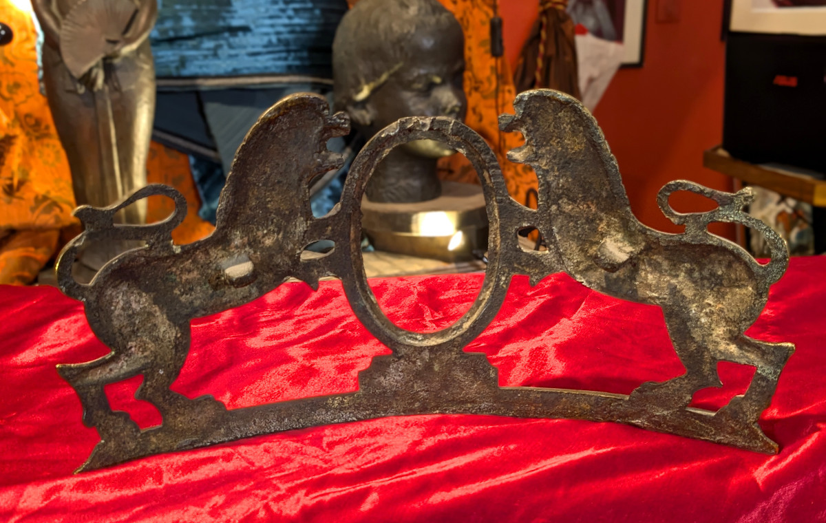 Paie de lions affrontés - applique bronze du XVIIIeme siècle - Angleterre ?-photo-3