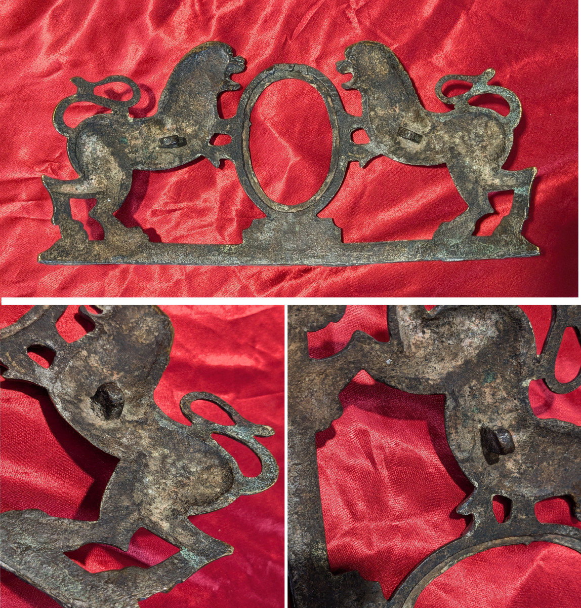 Paie de lions affrontés - applique bronze du XVIIIeme siècle - Angleterre ?-photo-4