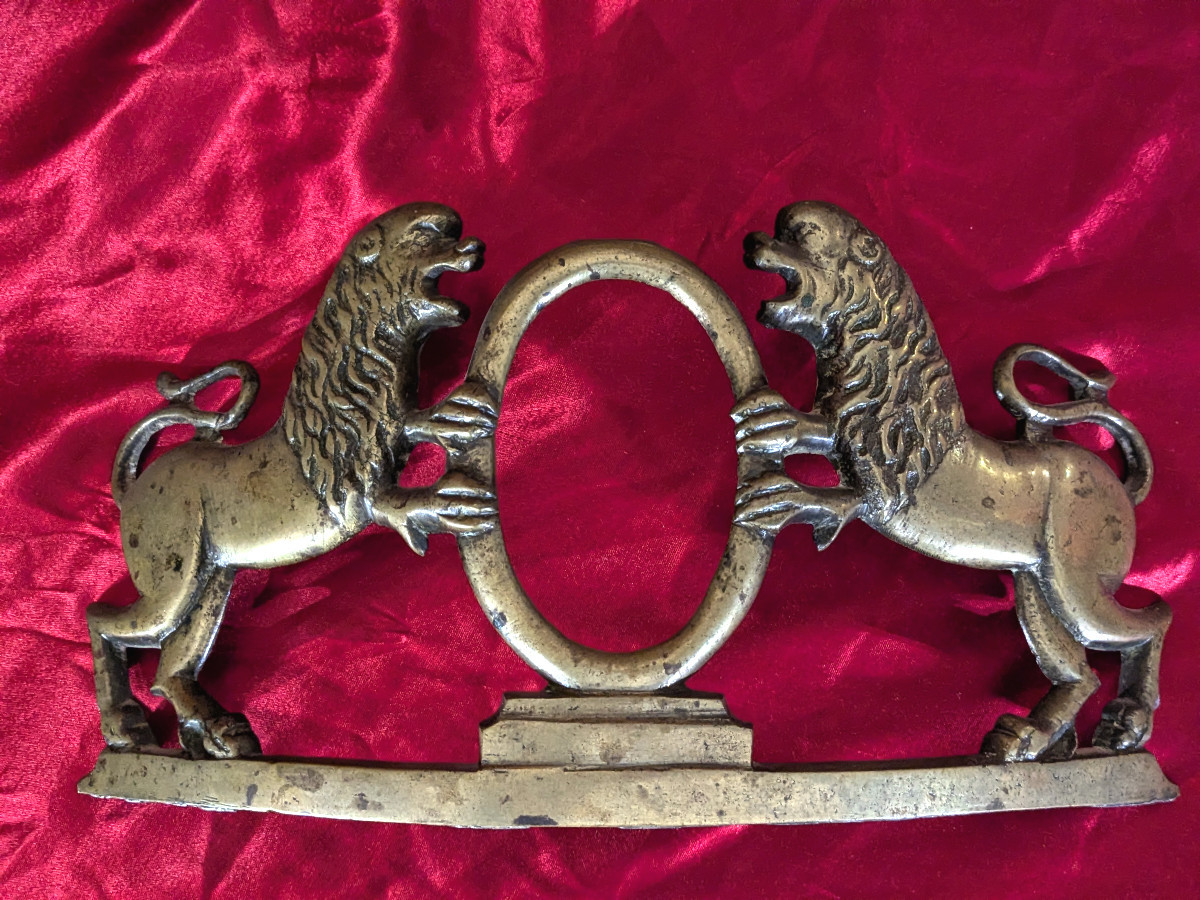 Paie de lions affrontés - applique bronze du XVIIIeme siècle - Angleterre ?-photo-6