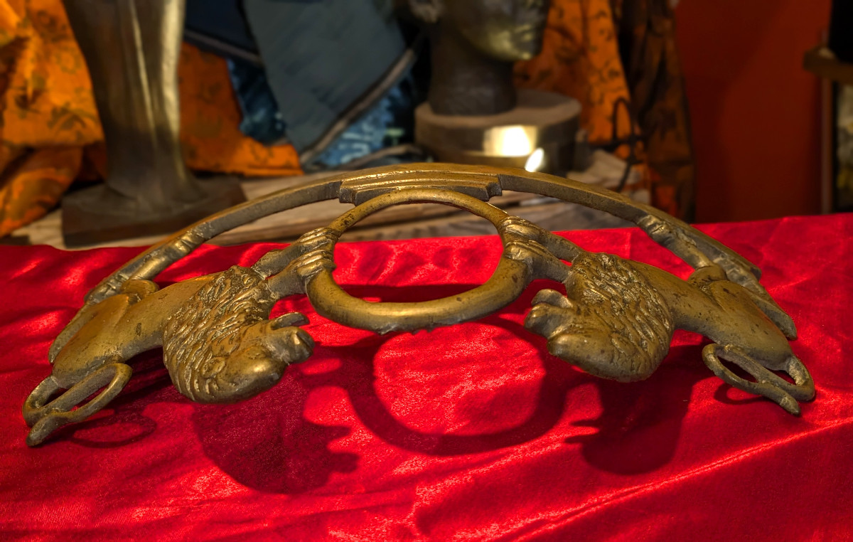 Paie de lions affrontés - applique bronze du XVIIIeme siècle - Angleterre ?-photo-8