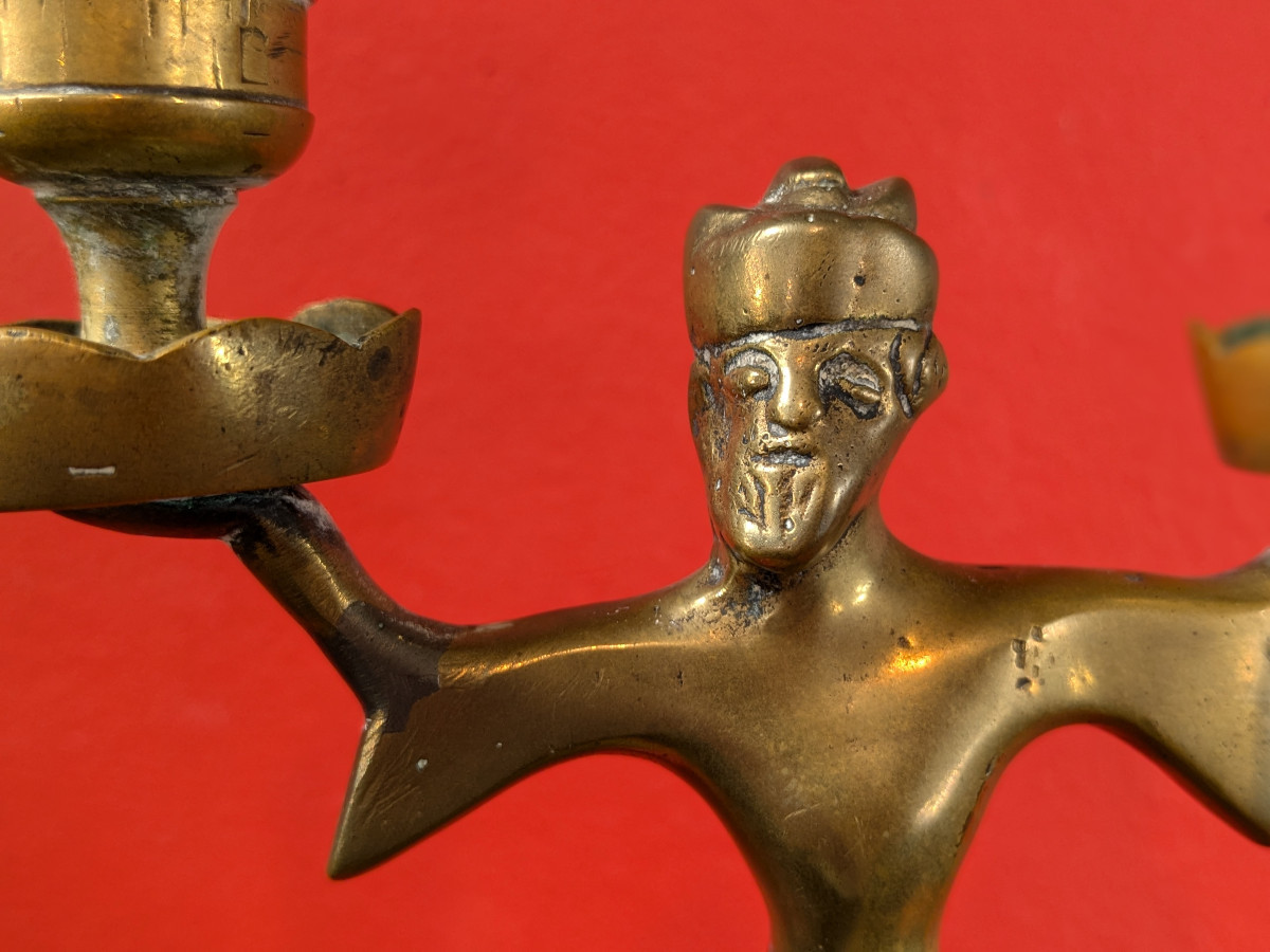 Neo-gothic Candlestick - 19th Century-photo-3