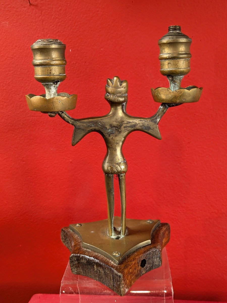 Neo-gothic Candlestick - 19th Century-photo-1