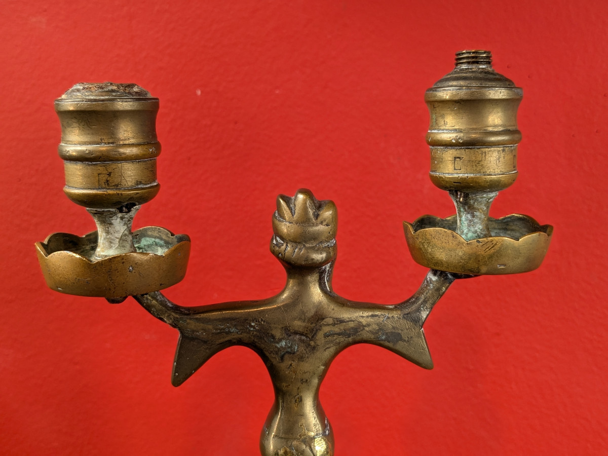 Neo-gothic Candlestick - 19th Century-photo-2