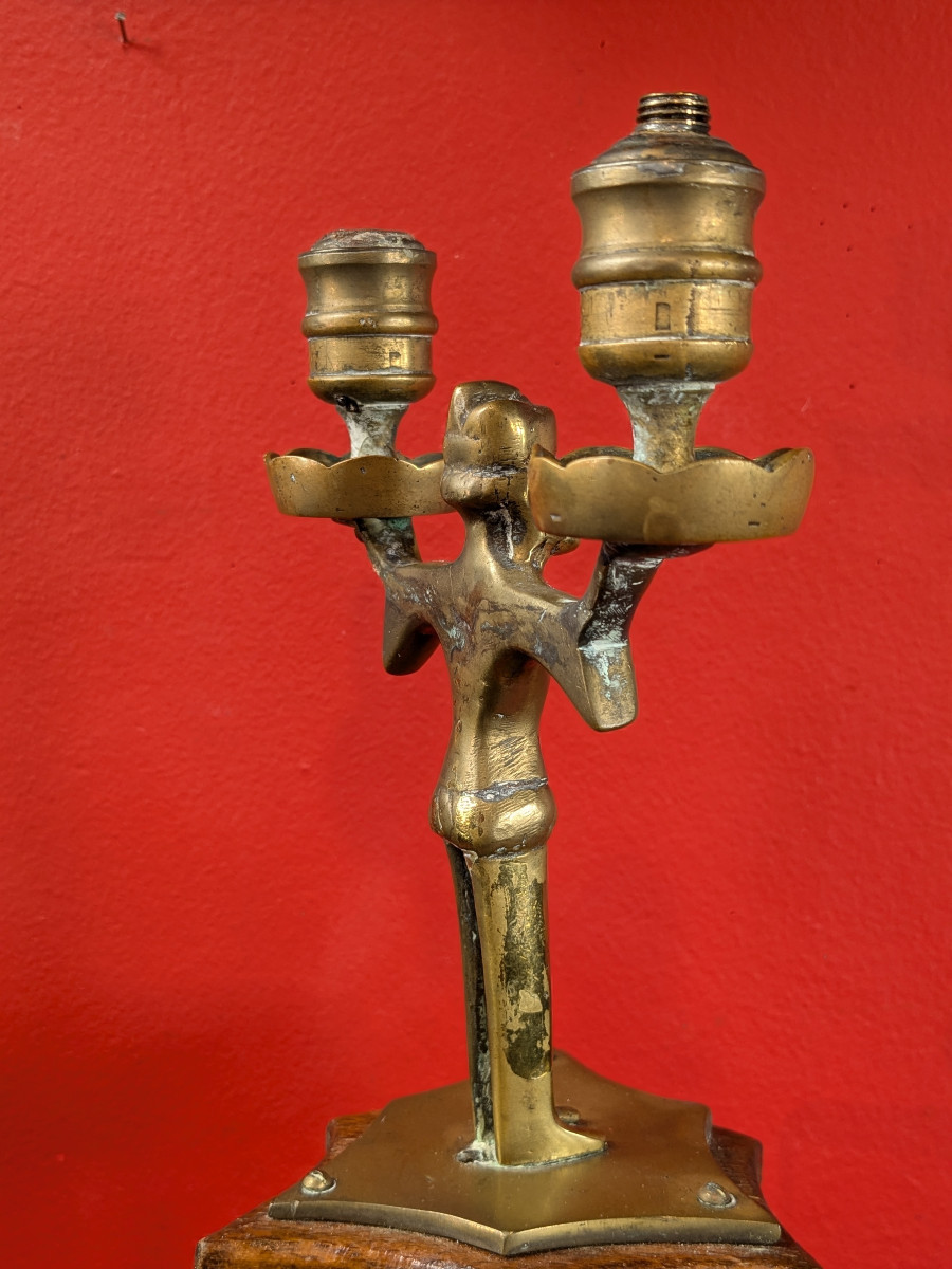 Neo-gothic Candlestick - 19th Century-photo-4