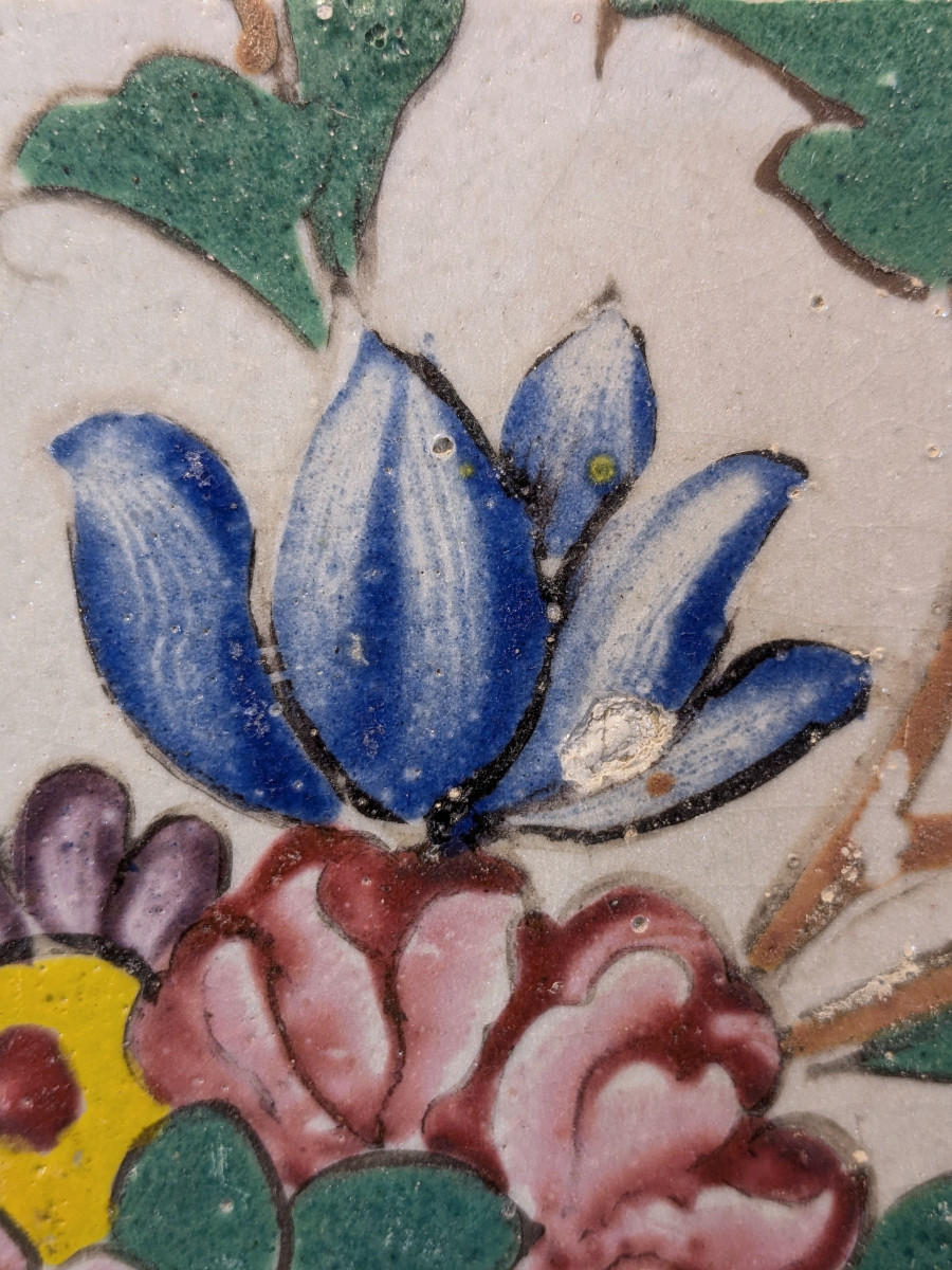 Earthenware Tile - Qajar Iran, 19th Century -photo-3