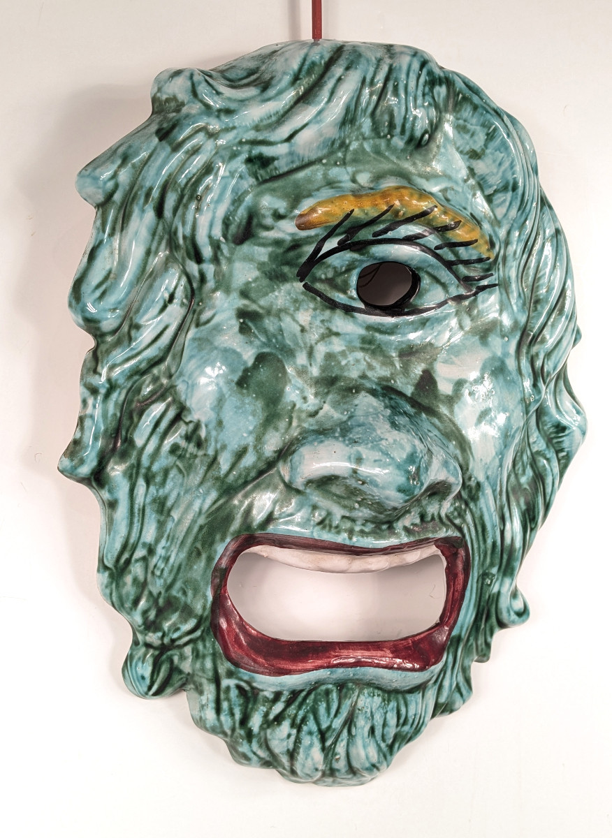 Masque applique de Cyclope -  Polyphème - céramique circa 1950 - 70 -photo-1