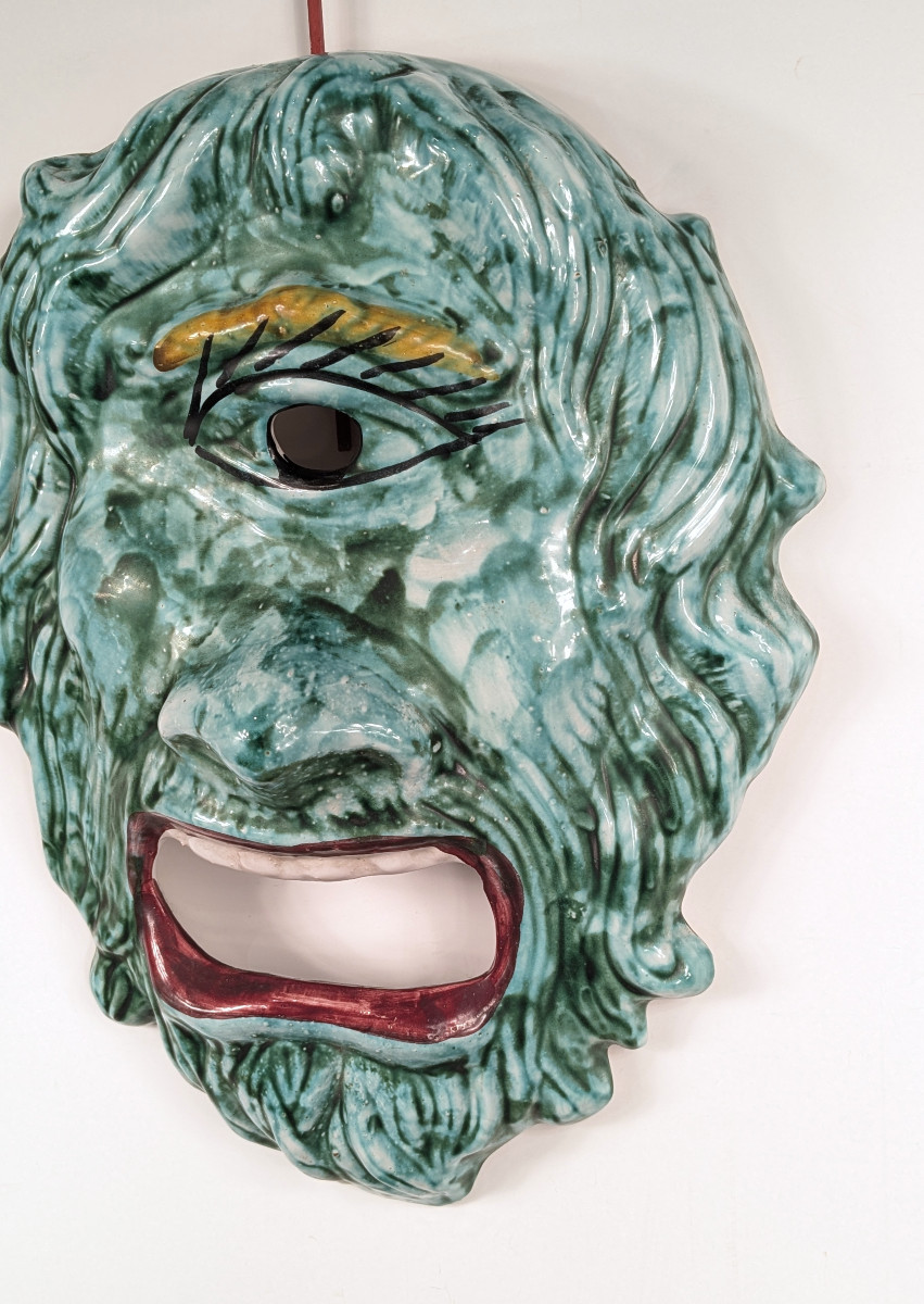 Masque applique de Cyclope -  Polyphème - céramique circa 1950 - 70 -photo-2